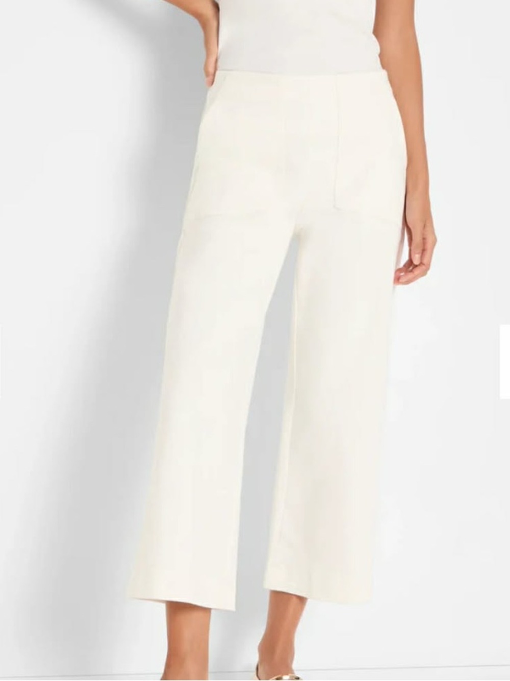NIC+ZOE Paper White size 26 Wide-Leg Cropped Pants